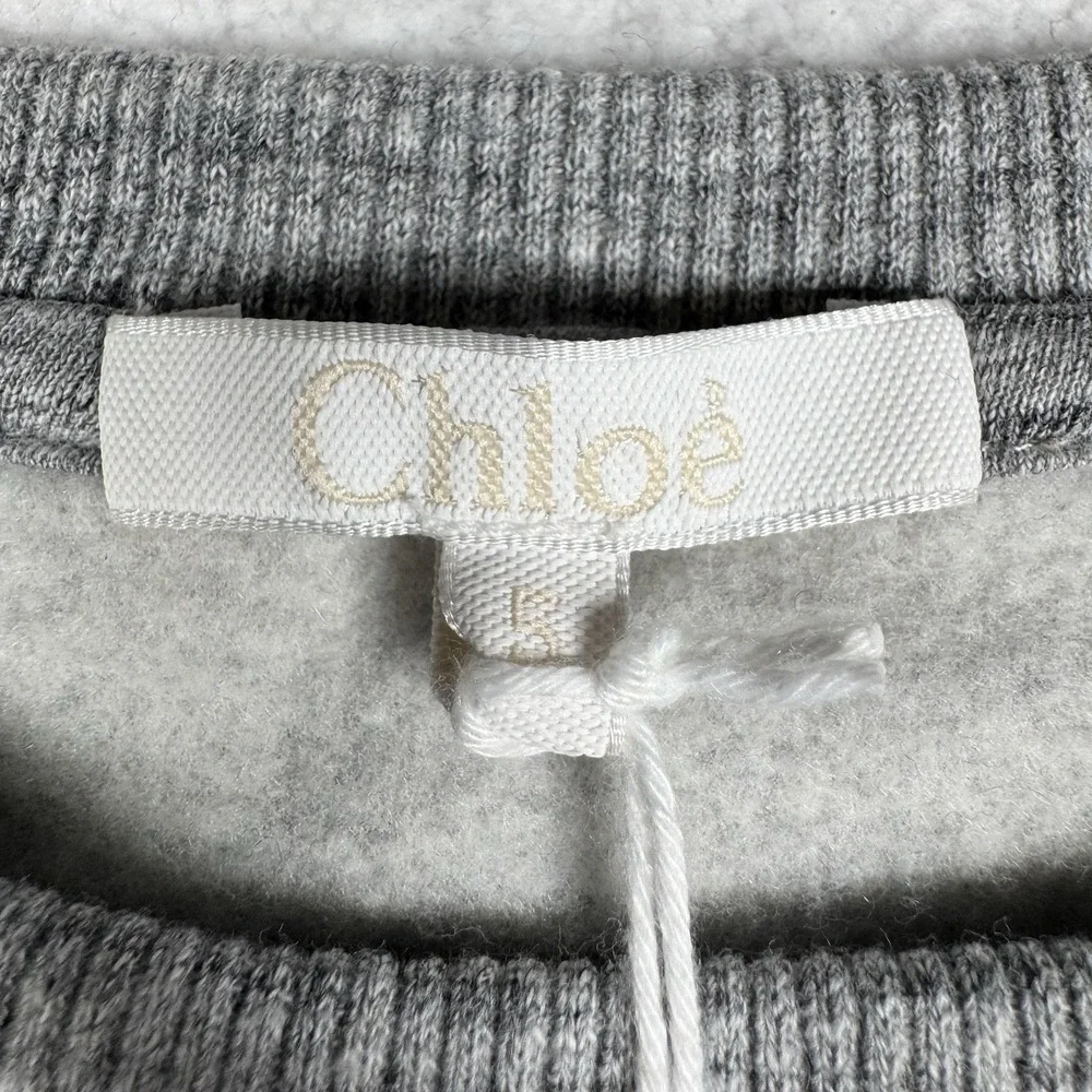 NEW - CHOLE Flower Embroidered Sweatshirt Gray - Youth Kids 5